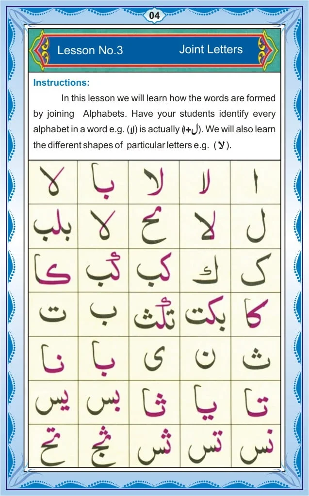 Learn Noorani Qaida To Improve Your Quran Reading 6 Noorani Qaida Page 4 – Lesson 2